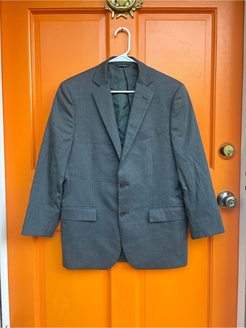 Brooks Brothers Wool Gray Pinstripe Two-Button Blazer